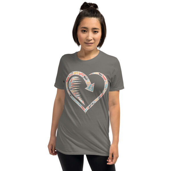 Heart Word Cloud Short-Sleeve Unisex T-Shirt - Image 10