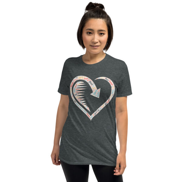 Heart Word Cloud Short-Sleeve Unisex T-Shirt - Image 4