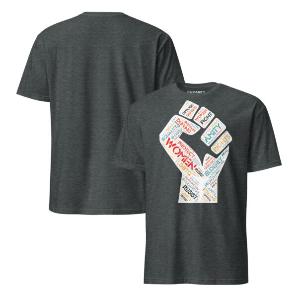 Solidarity Fist Word Cloud Short-Sleeve Unisex T-Shirt - Image 5