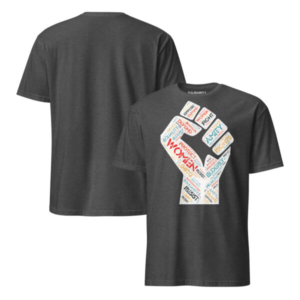 Solidarity Fist Word Cloud Short-Sleeve Unisex T-Shirt - Image 7