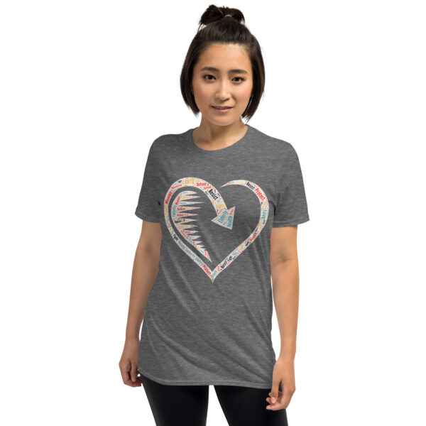 Heart Word Cloud Short-Sleeve Unisex T-Shirt - Image 8