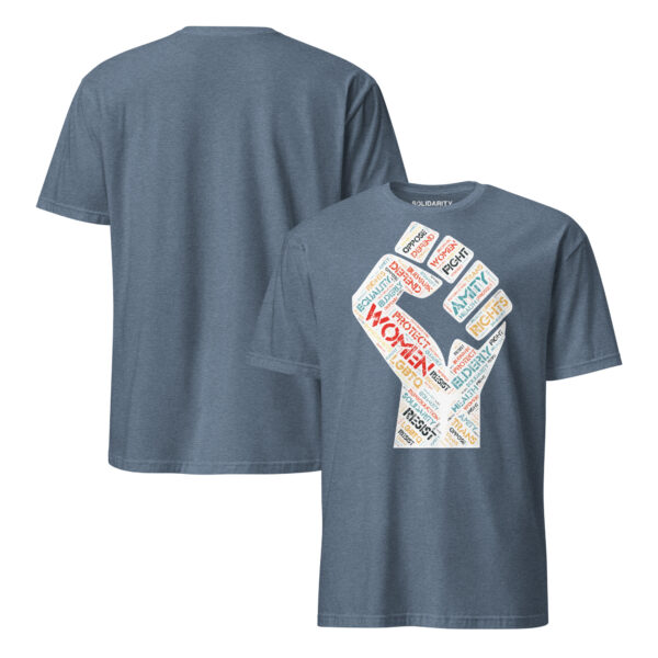 Solidarity Fist Word Cloud Short-Sleeve Unisex T-Shirt - Image 11