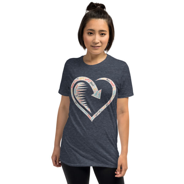 Heart Word Cloud Short-Sleeve Unisex T-Shirt - Image 5