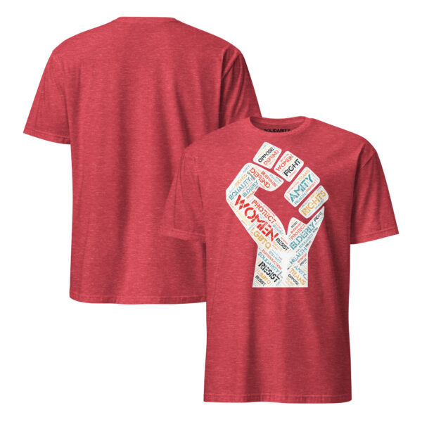 Solidarity Fist Word Cloud Short-Sleeve Unisex T-Shirt - Image 9