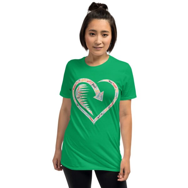 Heart Word Cloud Short-Sleeve Unisex T-Shirt - Image 12