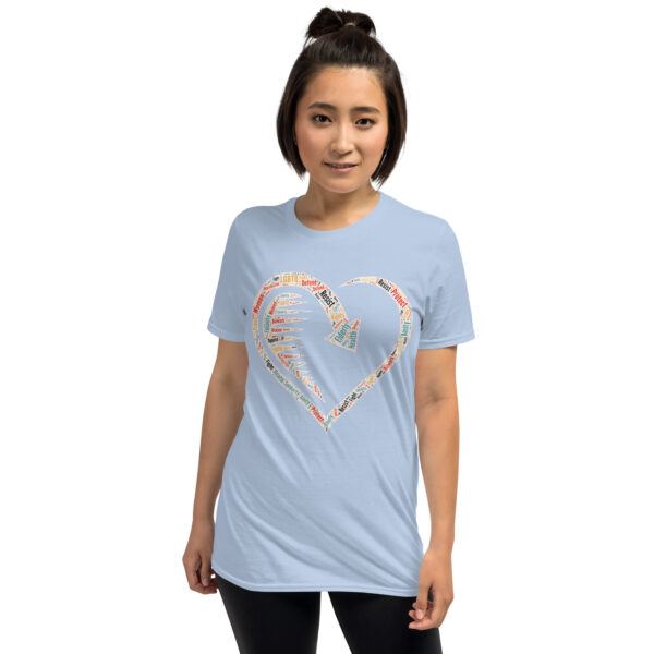 Heart Word Cloud Short-Sleeve Unisex T-Shirt - Image 15