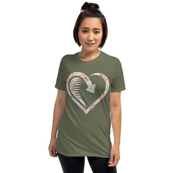 Heart Word Cloud Short-Sleeve Unisex T-Shirt - Image 9