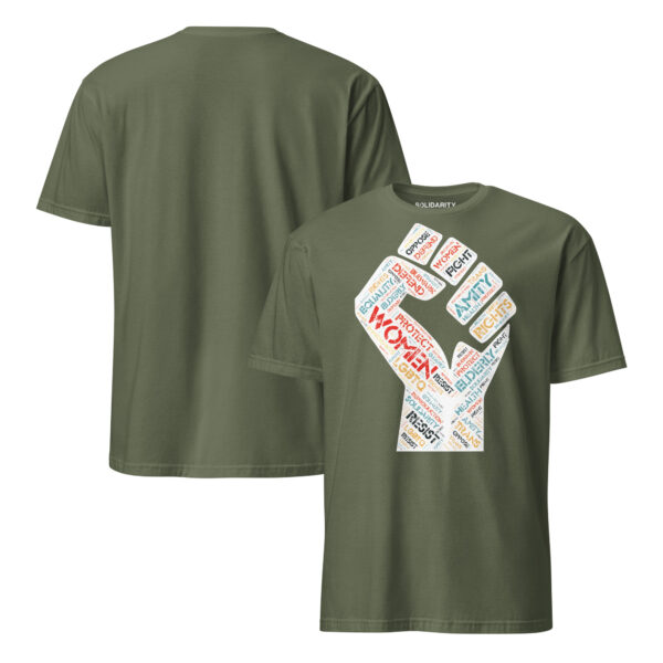 Solidarity Fist Word Cloud Short-Sleeve Unisex T-Shirt - Image 8