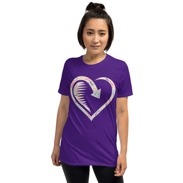 Heart Word Cloud Short-Sleeve Unisex T-Shirt - Image 3