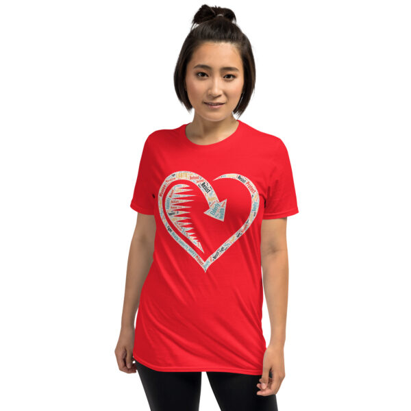 Heart Word Cloud Short-Sleeve Unisex T-Shirt - Image 6