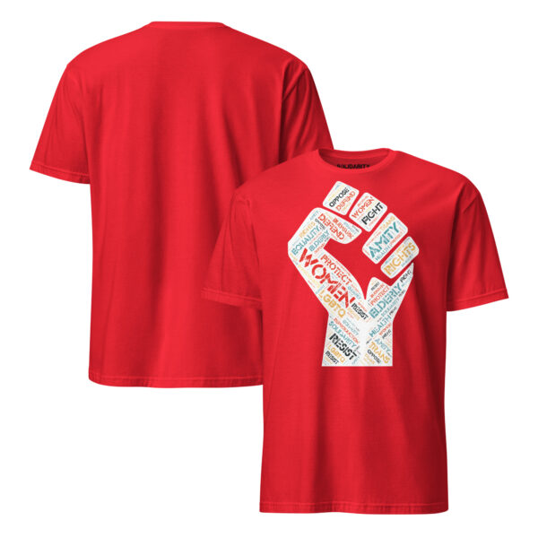 Solidarity Fist Word Cloud Short-Sleeve Unisex T-Shirt - Image 6