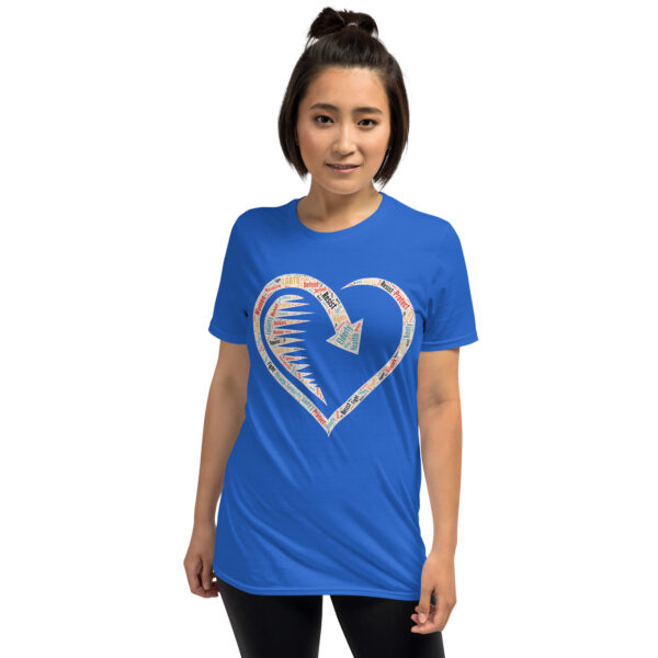 Heart Word Cloud Short-Sleeve Unisex T-Shirt - Image 7