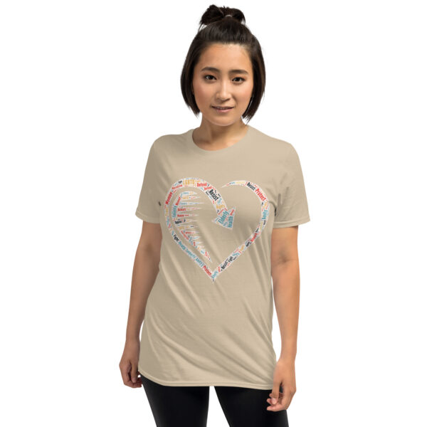 Heart Word Cloud Short-Sleeve Unisex T-Shirt - Image 14