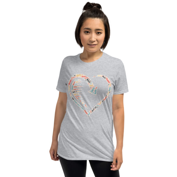 Heart Word Cloud Short-Sleeve Unisex T-Shirt - Image 16