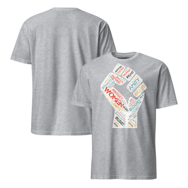 Solidarity Fist Word Cloud Short-Sleeve Unisex T-Shirt - Image 16