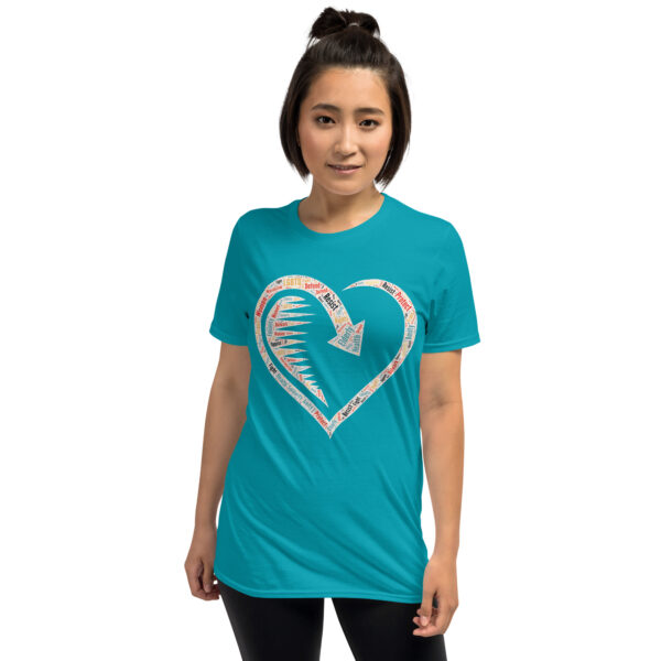 Heart Word Cloud Short-Sleeve Unisex T-Shirt - Image 11