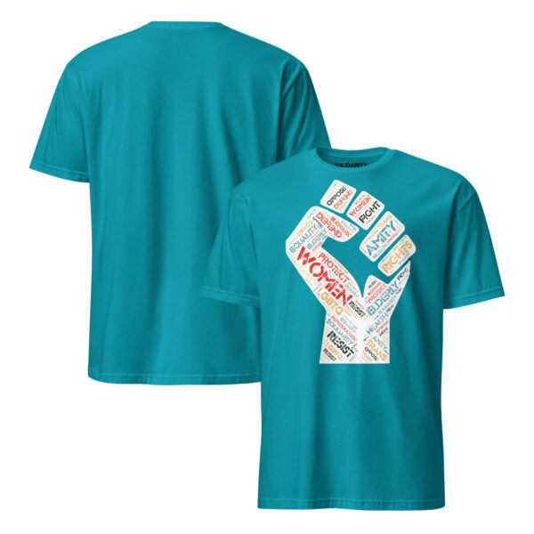 Solidarity Fist Word Cloud Short-Sleeve Unisex T-Shirt - Image 12