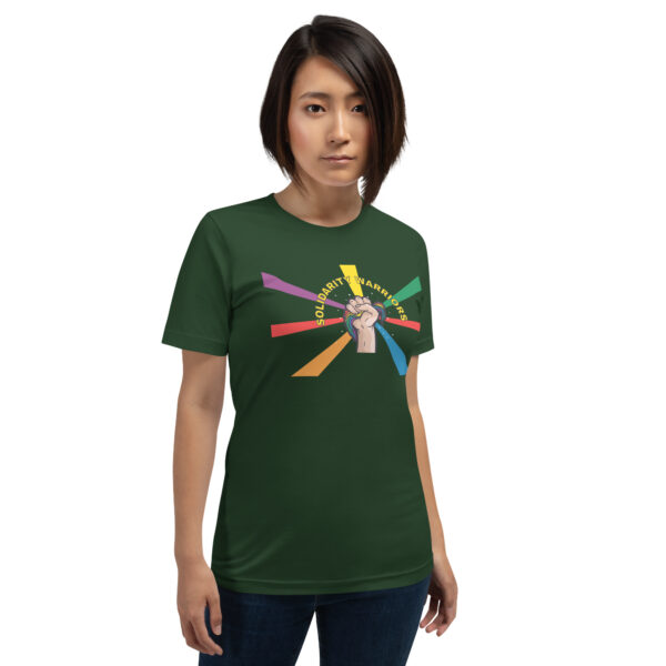 Rainbow Solidarity Warrior Short-Sleeve Unisex BELLA+CANVAS T-Shirt - Image 2