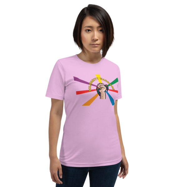 Rainbow Solidarity Warrior Short-Sleeve Unisex BELLA+CANVAS T-Shirt - Image 3