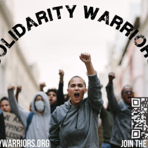 Solidarity Warriors Logo Raised Fist Protest Sticker