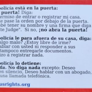 Red Cards – Know Your Rights Cards (English/Spanish)